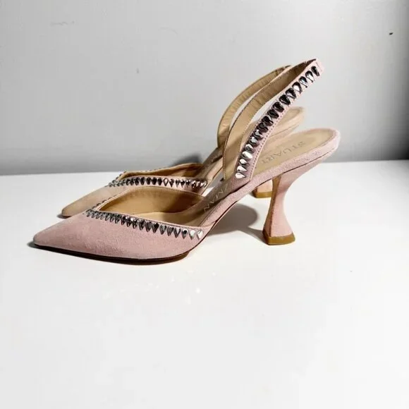 Stuart Weitzman Gemcut XCurve 85 in Suede Ballet Pink size 7 - Picture 4 of 7